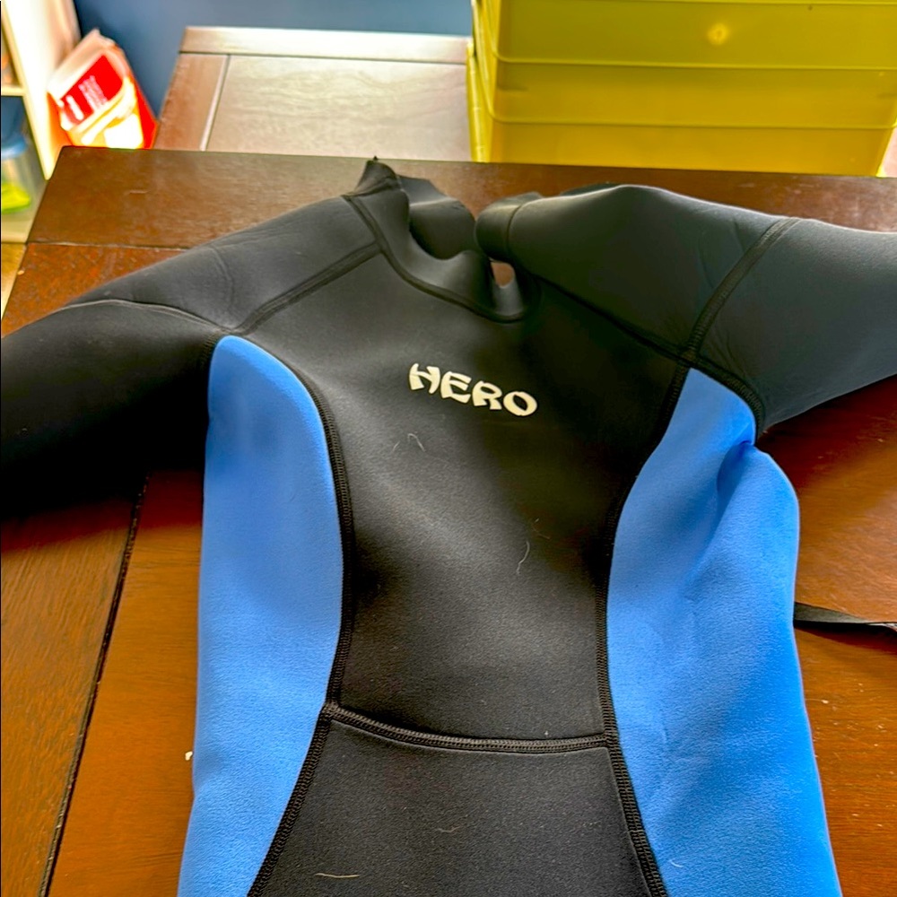 Kids Swim Wetsuit - Black and Blue